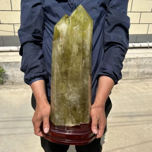 33.5LB Natural Citrine Crystal Obelisk Crystal Reiki Tower Wand Point Healing - Picture 1 of 24