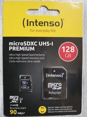INTENSO UHS-1 premuim Memory Card, 128 GB ultra high speed tablet smartphone - Image 1 of 3