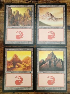 MTG ⭐Mercadian Masques Basic Land Mountain Set LP ⭐4x: je 1x Art 1999 Magic - Bild 1 von 12