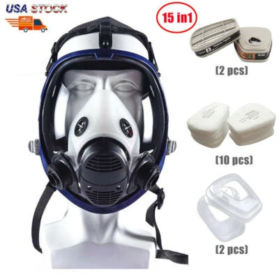 15 in 1 Respirator Gas Mask Full Face Painting Spraying Facepiece safe mask 6800 - Image 1 of 4