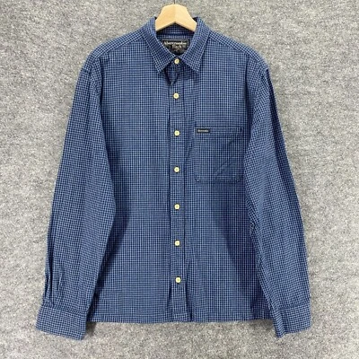 Abercrombie & Fitch Shirt Men S Small Blue Check Button Up Cotton Collared - Image 1 of 4