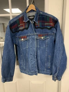 Vintage Braetan Women’s Denim Jean Jacket with Flannel Inserts Size M - Picture 1 of 3