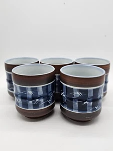 5 tazze da tè giapponesi in ceramica a tema bambù  - Foto 1 di 4