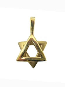 14K Gold Thick Smooth Star of David / Jewish Star Pendant - 1.75g - 20mm H #12 - Picture 1 of 1