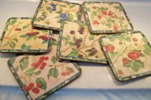 Pimpernel Coaster Collection Berries and Fruit Set of 6 - Picture 1 of 8