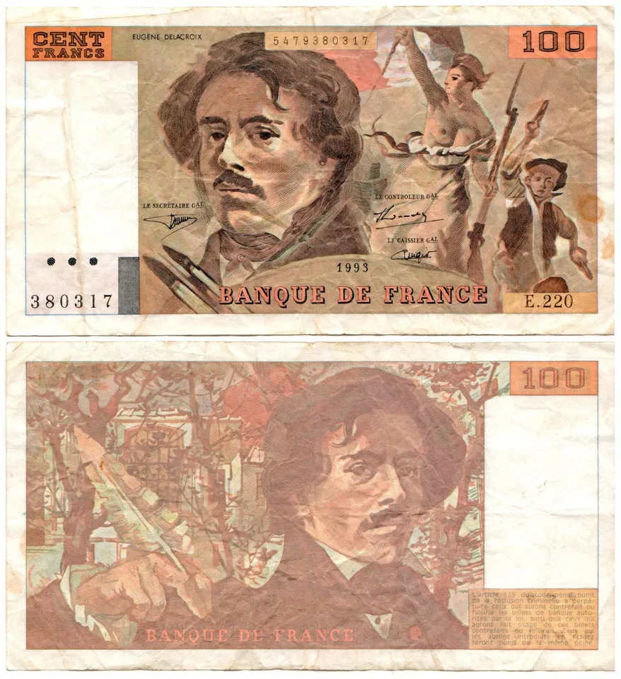 France 100 Francs P#154g(2) (1993) Banque de France VF - Image 1 of 1