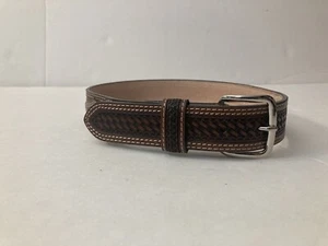 Cowboy Chrome Boys Size 22 Genuine Leather Western Belt Dark Brown - Picture 1 of 13