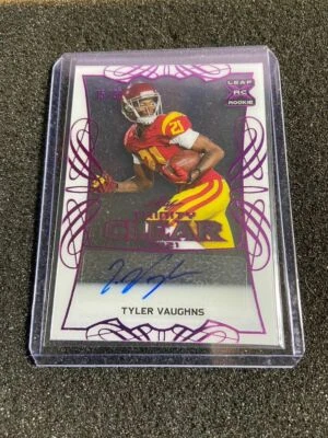 2021 Leaf Trinity Clear Tyler Vaughns RC Auto Purple 15/30 - Image 1 of 2