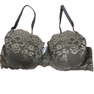 Gillian & O’Malley Green Lace Bra 34B Push-up Underwire Adjustable Strap - Picture 1 of 8