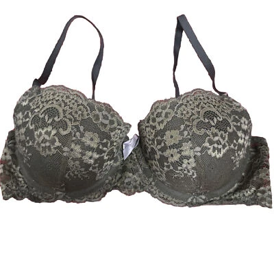 Gillian & O’Malley Green Lace Bra 34B Push-up Underwire Adjustable Strap - Image 1 of 4
