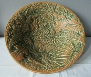 Consola cuenco Weller Pottery Marvo Palmera años 20 verde mate terracota 10,5" - Imagen 1 de 7