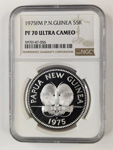 1975 FM Papua New Guinea 5 Kina - PF 70 Ultra Cameo - NGC TOP POP - Picture 1 of 2