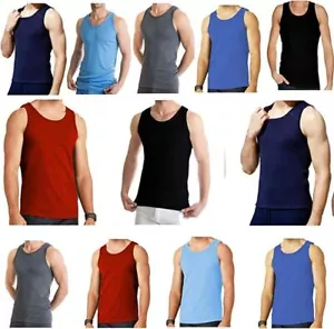 Mens Sleeveless Vests Undershirts Ultra Soft Cotton Tank Top Quick Drying Vest - Picture 1 of 10