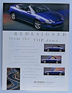 1994 Toyota Celica Convertible Vintage Redesigned Top Down Original Print Ad - Picture 1 of 4