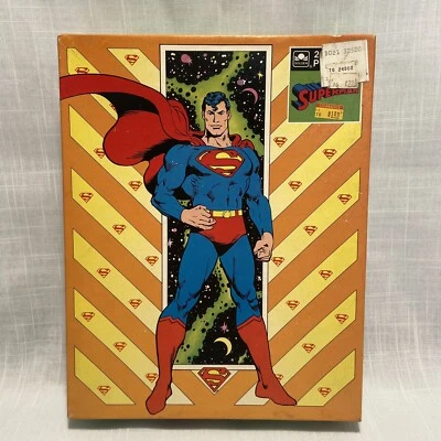Quebra-cabeça Superman 200 peças 1989 DC Comics dourado vintage novo lacrado - Imagem 1 de 4