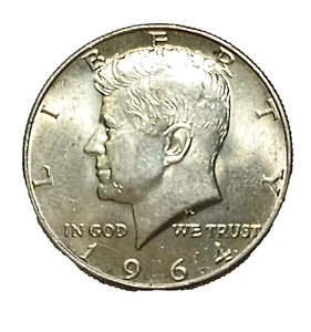 1964 Kennedy Half Dollar. 90% Silver - Free Shipping. Q5 - Imagen 1 de 2