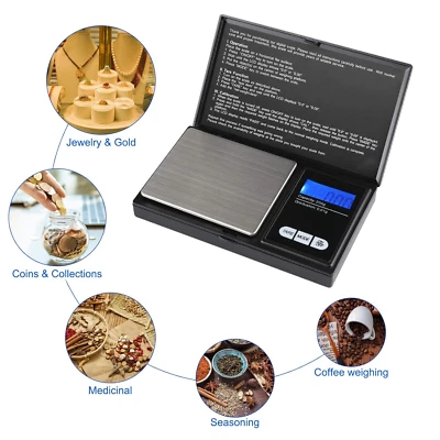 CISVIS 0.01-500g Small Digital Weighing Scales Pocket Grams Kitchen Gold Jewellery Herb