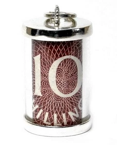 DIJE NOTA DE EMERGENCIA DE PLATA ESTERLINA 10 CHELINES      - Imagen 1 de 3