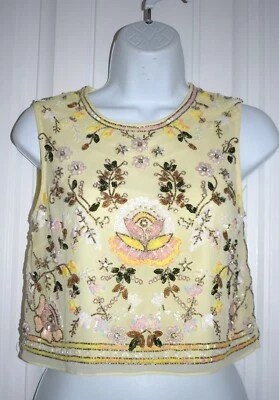 Needle & Thread Floral Sequin & Bead Embellished Top Blouse sz. 0 - Image 1 of 4