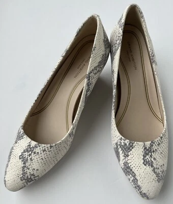 Sapatos confortáveis femininos Cole Haan Grand Ambition couro anabela cobra em relevo 7,5 - Imagem 1 de 4