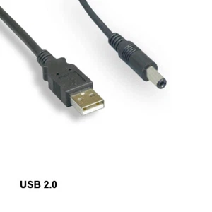 Convertidor de cable de carga de alimentación USB 2.0 a DC 5V de 3 pies conexión de 5,5 mm x 2,1 mm - Imagen 1 de 1