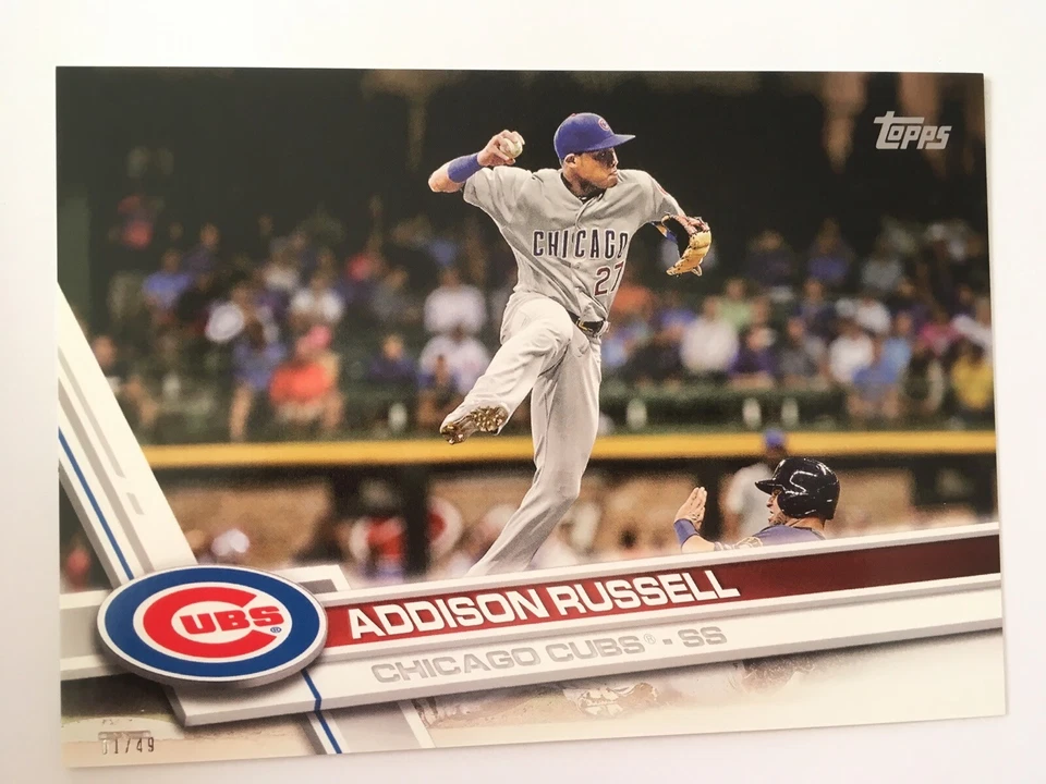 2017 Topps Jumbo 5x7 Addison Russell Cubs 263 #’d 02/49 - Image 1 of 1