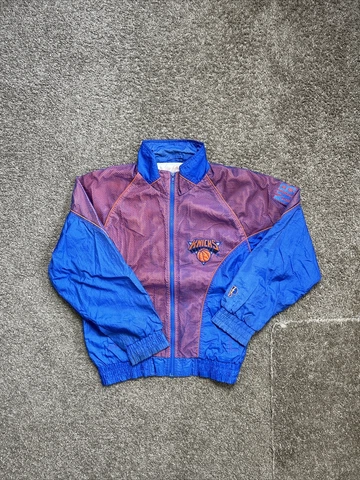 Vintage 90s New York Knicks Pro Player Mesh Windbreaker Full Zip Jacket NBA XL Cover