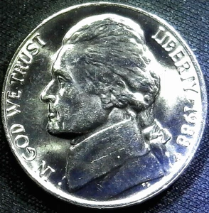 UNITED STATES-UNCIRCULATED 1988 "P" PROOF-LIKE NICKEL KM#A192--RAW COIN SALE - Picture 1 of 3