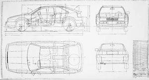 VW Corrado Poster technische Zeichnung - Bild 1 von 1