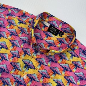 WESC Estampado de Setas Oden Shroomspiracy Unisex Hombre’s L o Mujer’s XL Rosa Amarillo - Imagen 1 de 8