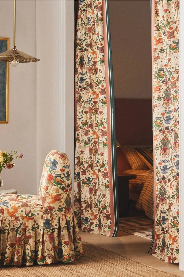 Anthropologie Mind The Gap Cortina de Algodón Encantamiento Popular Imperial Místico Nueva con Etiquetas Foto 1 de 4