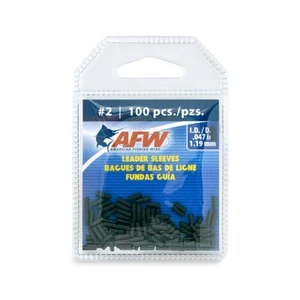 American Fishing Wire Single Barrel Crimp Sleeves, Black Color, Size 2, 0.047 - Picture 1 of 8