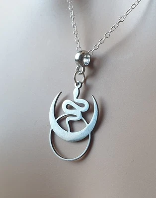 Horned Moon, Sun and Serpent Necklace~Druid Pagan Wicca Jewelry Gift ☆ - Image 1 of 3