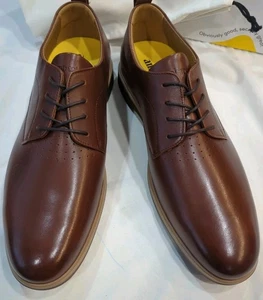 Scarpe eleganti Amberjack taglia US 13 pelle marrone fattoria a piedi pelle nuove con borsa - Foto 1 di 24