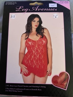 Розовое кружево flair сорочка, плюс размер, красный цвет, модель 8717Q, новый - Изображение 1 из 2