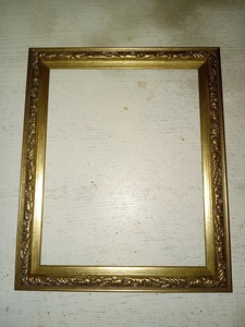 Vintage Plastic Gold Ornate Carved 8x10 Picture Frame - Picture 1 of 6