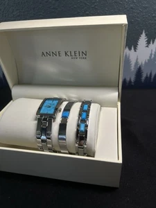 Anne Klein 12/7749TQST New York Ladies Turquoise Bracelet & Watch Set NEW - Picture 1 of 10