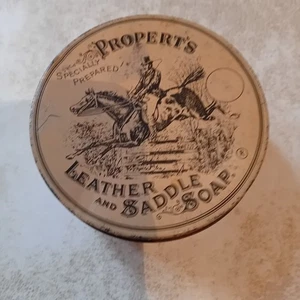 Properts Leather & Saddle Soap Vintage Tin Horses In Old Collectible Condition. - Picture 1 of 2