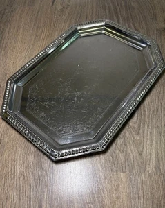 Bandeja 14" Color Plata - Rectangular con Esquinas Octogonales, Grabado Chapado - Imagen 1 de 11