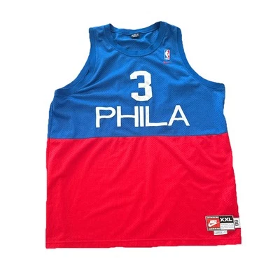 Camiseta Philadelphia 76ers Allen Iverson XXL Nike para hombre azul vintage Foto 1 de 4