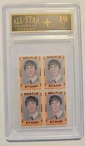 1964 Hallmark John Lennon Block of 4 Stamps Graded 10 Beatles 🔥 🔥 🔥 - Bild 1 von 6
