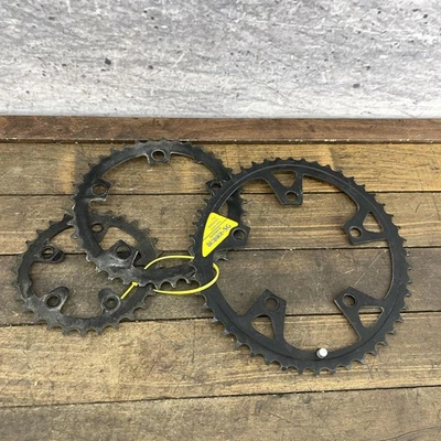 Vintage Shimano Biopace-SG Oval Chainring Set 48/38/28T 110/74 BCD 5-Bolt Steel - Image 1 of 4