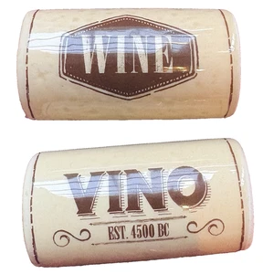 Brown Salt & Pepper Shakers Set w Stoppers Wine Cork Shape Ceramic 2.5" Tall S&P - Picture 1 of 4