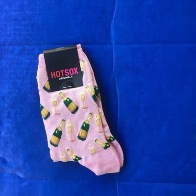 Hot Sox New In The Package Pink Socks With Champagne Graphics, Size 9-11 - Image 1 of 4
