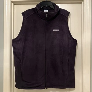 Columbia Vest Men XLT (Tall) Gray Fleece Full Zip Pockets Hiking Outdoors - Picture 1 of 14