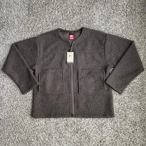 Nike Tech High Pile Fleece Sherpa Jacket Mens Size Large Brown Chore FZ0732-237 - Picture 1 of 9