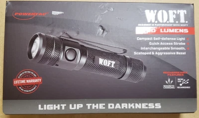 NEW POWERTAC WOFT TACTICAL EDC RECHARGEABLE LED FLASHLIGHT W.O.F.T. 1200 LUMENS