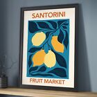 Santorini Fruit Market Print, Home Decor, Kitchen Wall Art Abstract Fruit Poster
