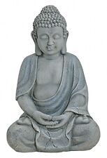 Gartenfigur Thai Buddha-Figur, meditierend, grau | Skulptur. Dekofigur, Deko