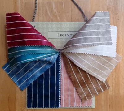 VTG Fabricut "Legends" Fabric Sample Book – 26 Striped Swatches – Crafting Scrap - Image 1 of 4